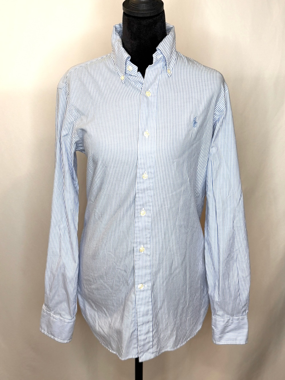 Ralph Lauren Slim Fit Light Blue Stripe Button-Down Men's Shirt